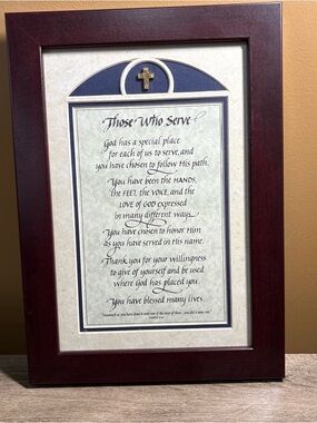 Unbranded~Picture Wooden Plaque "Those Who Serve 14x10. 3A